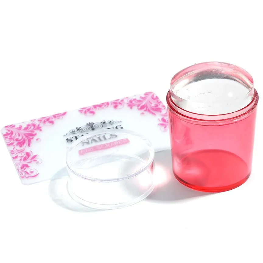 Silicone nail XL stamper   scraper for Konad stamping, RED