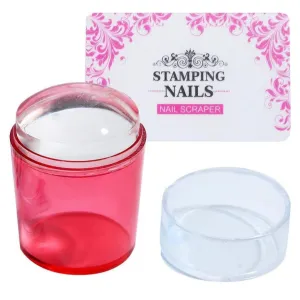 Silicone nail XL stamper   scraper for Konad stamping, RED