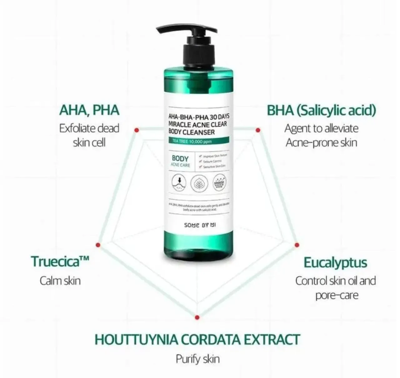 SOME BY MI | AHA, BHA, PHA 30 Days Miracle acne clear body  cleanser400 g