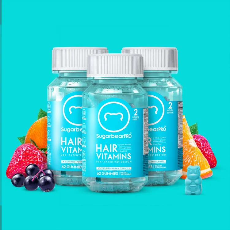 SUGARBEAR PRO  HAIR VITAMIN GUMMIES NEW FORMULA (6 MONTH SUPPLY)