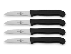 Sword & Crown Professional (Made in Germany, Solingen) Set of 4 Easy to Grip Rust and Corrosion Free Dishwasher Safe 3.5" Paring Knife/Vegetable Knife (4pc)