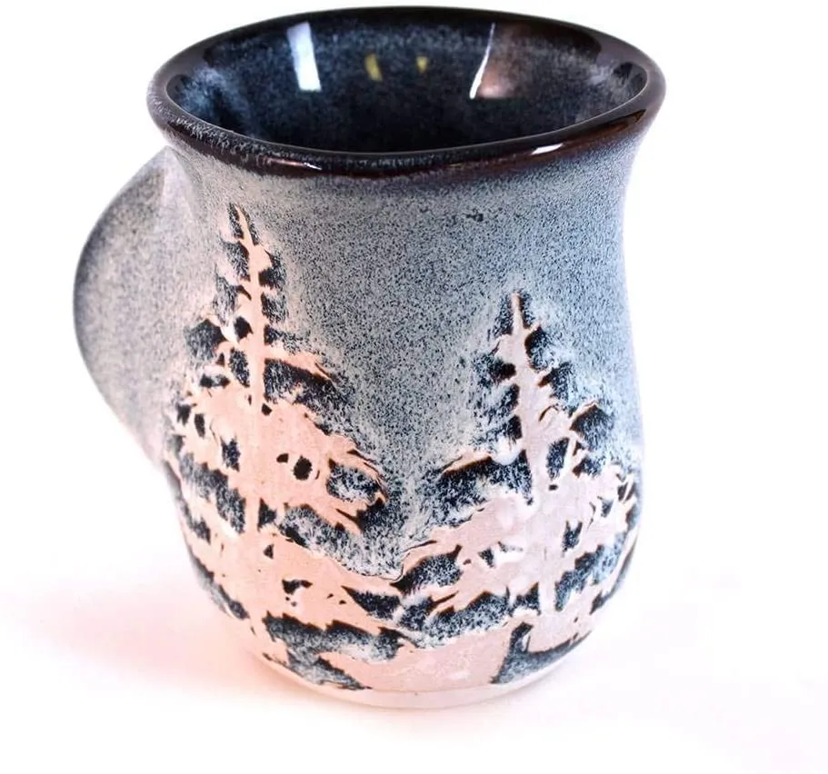 TAG Forest Hand Warmer Coffee Tea Hot Chocolate Mug Stoneware 18oz Navy Blue
