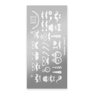 Template for Konad nail stamping art 07, 60 x 120 mm
