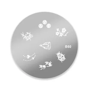 Template for Konad nail stamping art, B60