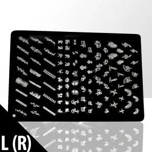 Template for Konad nail stamping art, large L(R)