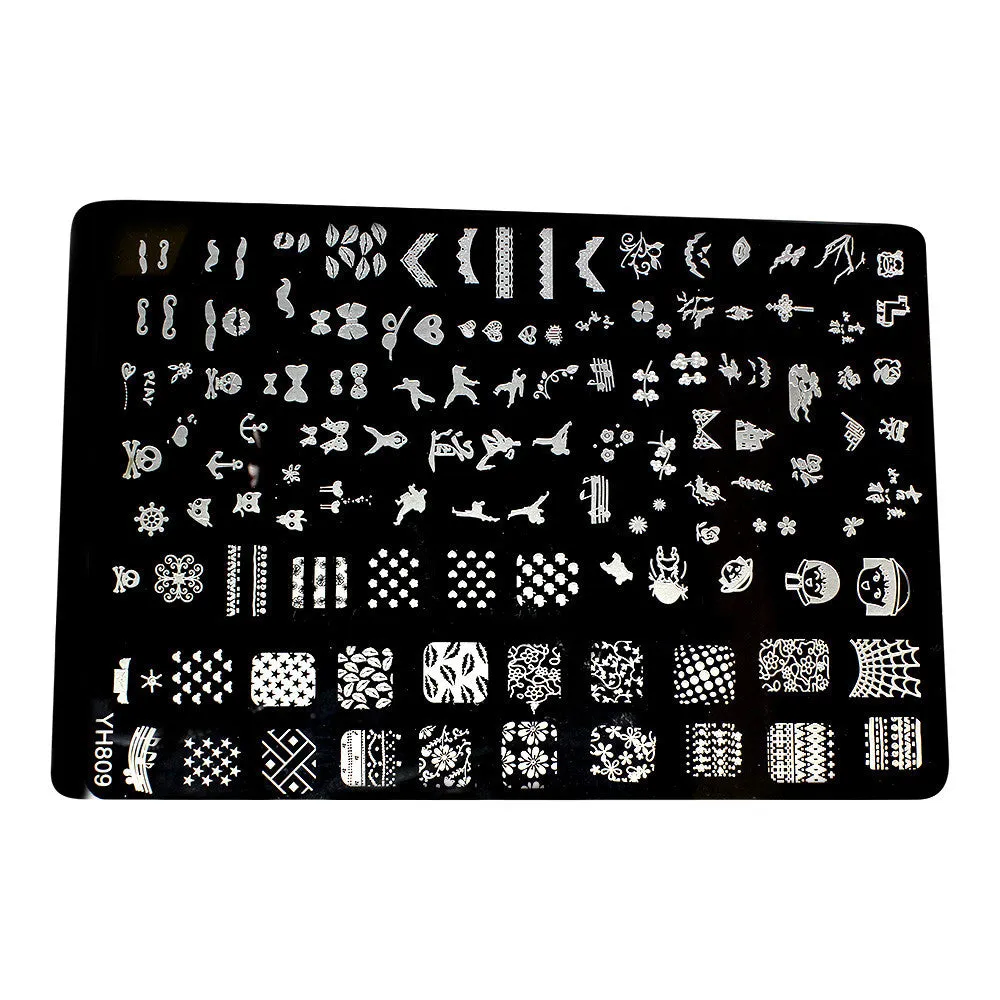 Template for Konad nail stamping art, large L(V)