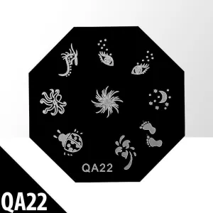 Template for Konad nail stamping art, QA22