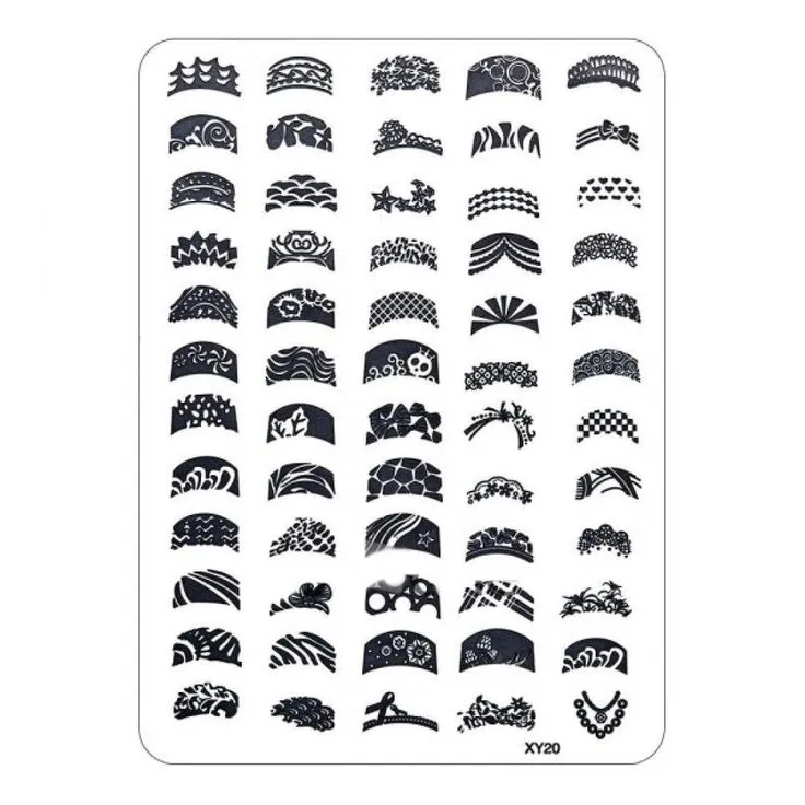 Template for Konad nail stamping art XY20, 105 x 145 mm