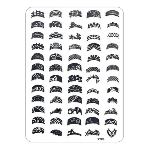 Template for Konad nail stamping art XY20, 105 x 145 mm