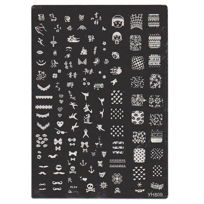 Template for Konad nail stamping art YH809, 145 x 210 mm