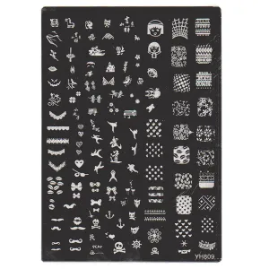 Template for Konad nail stamping art YH809, 145 x 210 mm
