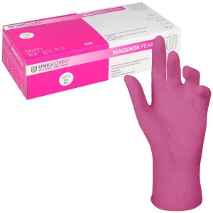 Unigloves nitrile gloves 2 pieces/1 pair XS, S or M, MAGENTA Pearl