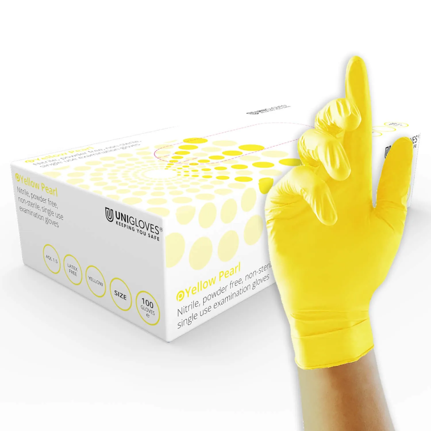 Unigloves nitrile gloves Yellow Pearl 2 pieces/1 pair XS