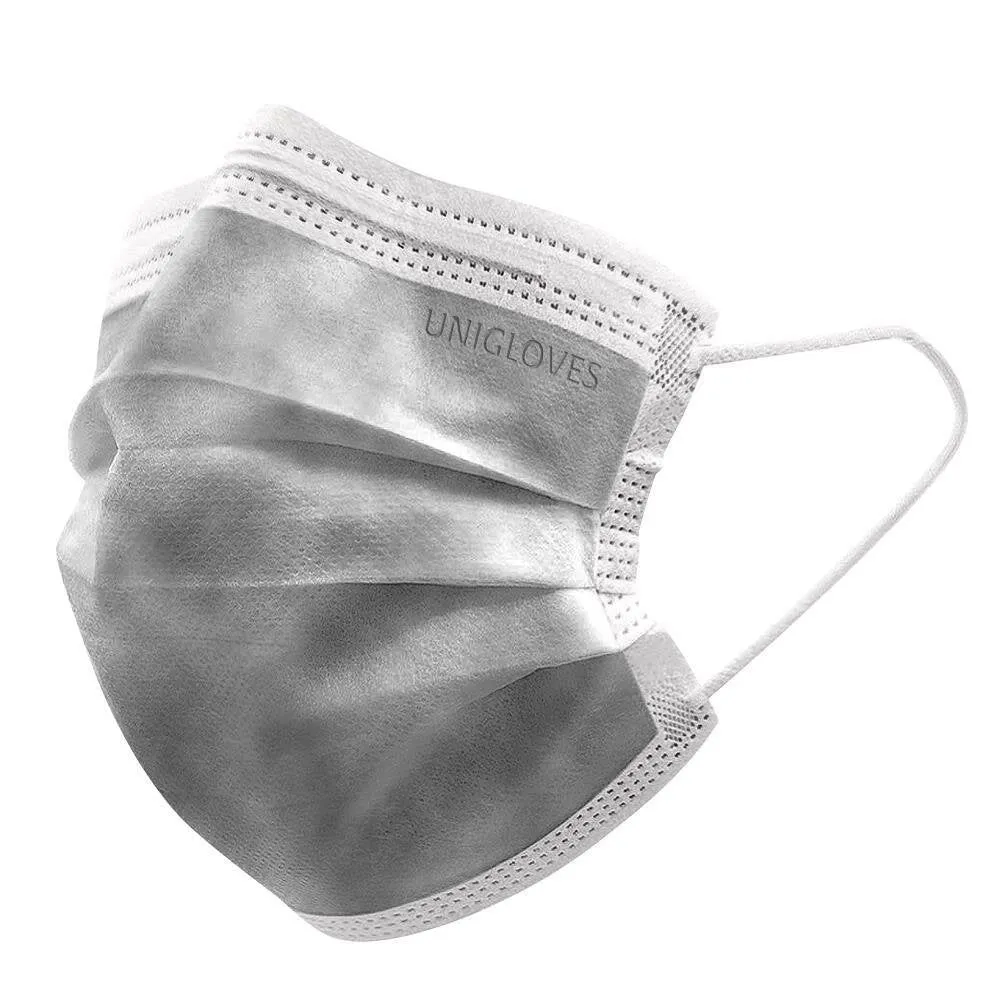 Unigloves ProfilPlus mask 3-play box of 50, GREY