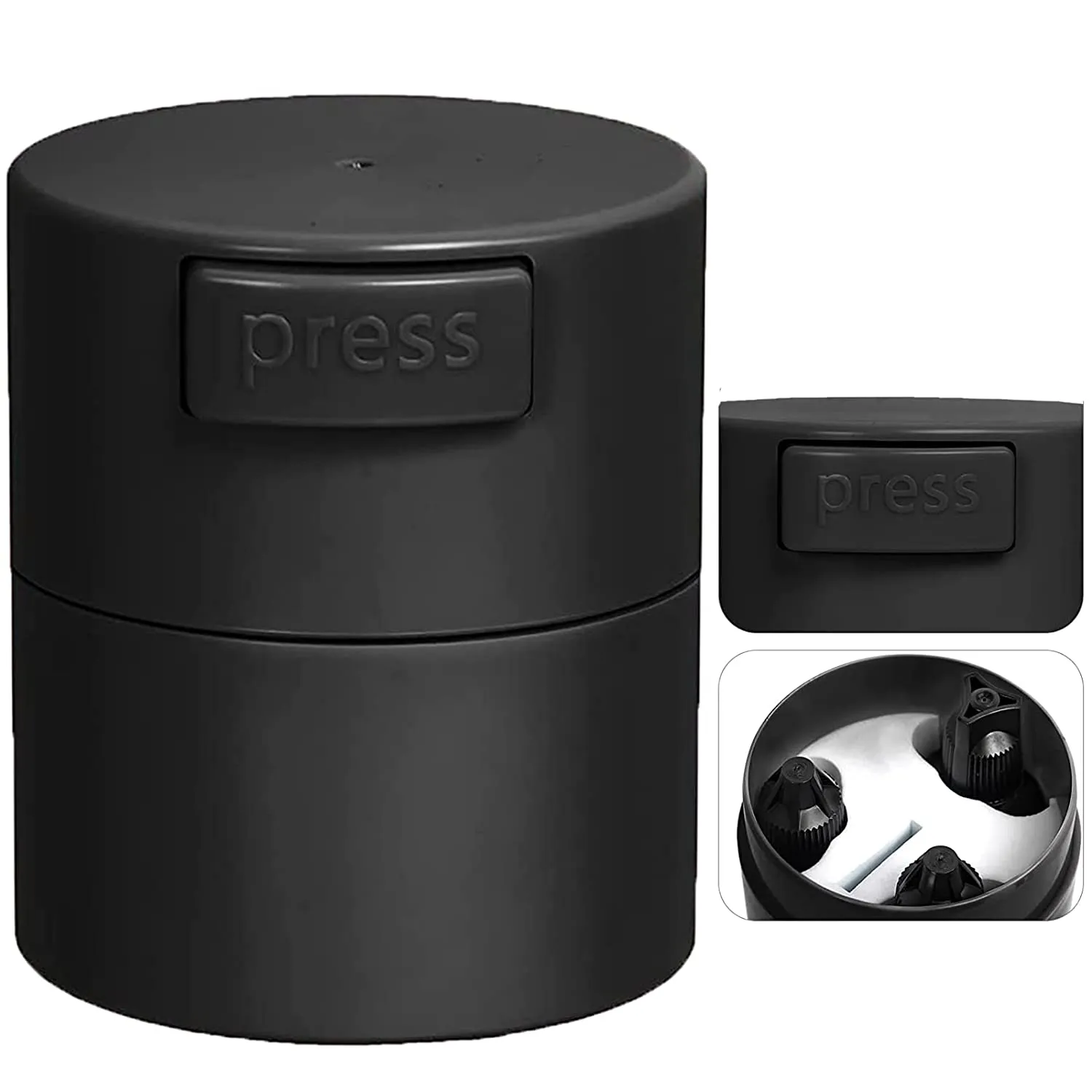 Vacum jar for eyelash adhesive glue storing, BLACK