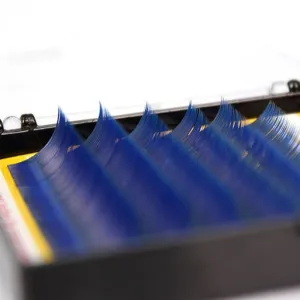 Volume blue lashes for eyelash extension and design, 0.07-L shape