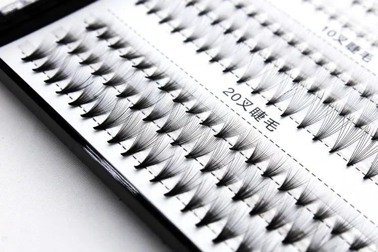 Volume cluster eyelashes pro made fans 20D/10D/5D/3D, MIX/C/8-12 mm (240 pieces)