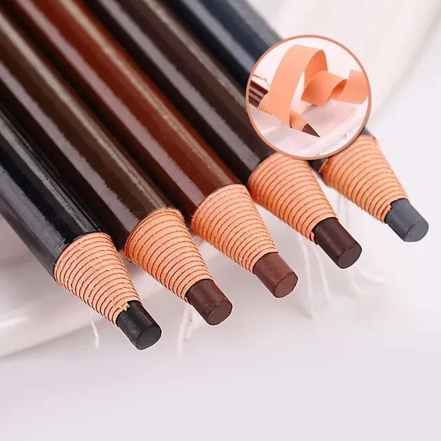 Waterproof eyebrow makeup peel off pencils self sharpening, 5 different tones