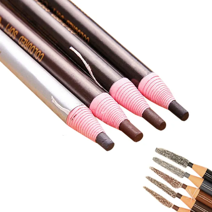 Waterproof eyebrow makeup peel off pencils self sharpening, 5 different tones