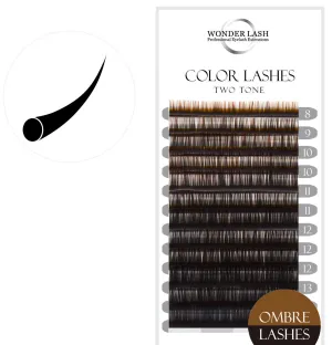 WonderLash® Eyelash extensions Mink OMBRE mix, Black   Brown
