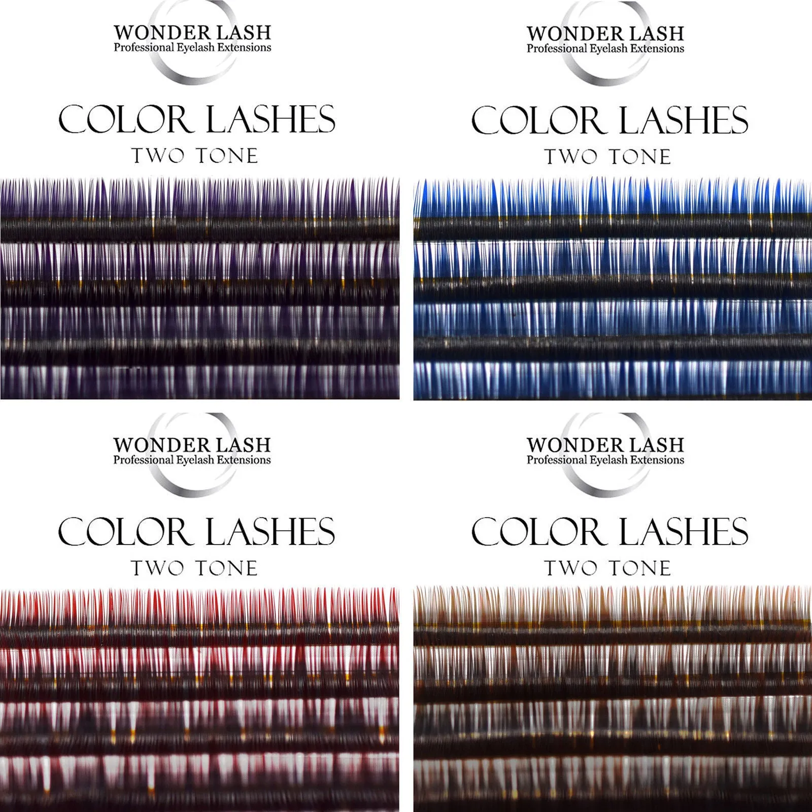WonderLash® Eyelash extensions Mink OMBRE mix, Black   Brown