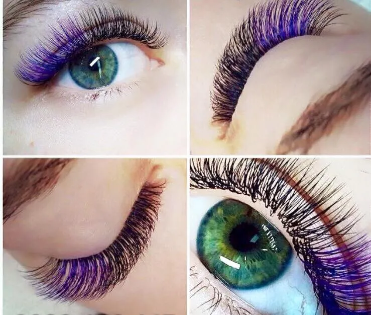 Xclusive Lashes Ombre black purple eyelash extensions MIX, C shape